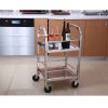 2 Tier 500x500x950 Stainless Steel Square Tube Drink Wine Food Utility Cart