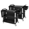 3 Tier Covered Food Trolley Food Waste Cart Storage Mechanic Kitchen with Bins