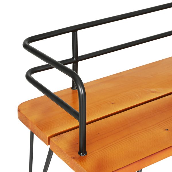 Outdoor Garden Bench Lounge Chair Wooden Steel 3 Seater Patio Furniture