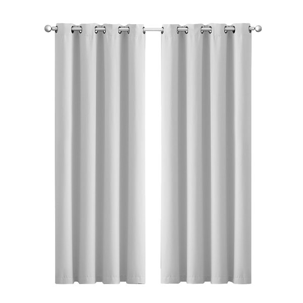 2x Blockout Curtains Panels 3 Layers Eyelet Room Darkening 140x230cm Beige
