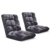 Floor Recliner Folding Lounge Sofa Futon Couch Folding Chair Cushion Purple x2