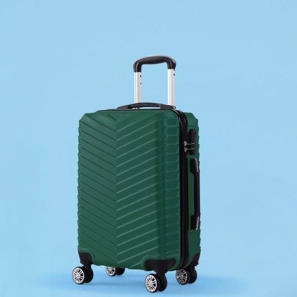 24″ Luggage Suitcase Trolley Travel Packing Lock Hard Shell Green