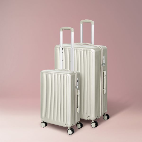 Luggage Suitcase Trolley Set Travel Lightweight 2pc 20″+28″ White