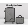 2pc Luggage 12″ 20″ Trolley Travel Suitcase Storage Carry On TSA Lock Dark Grey