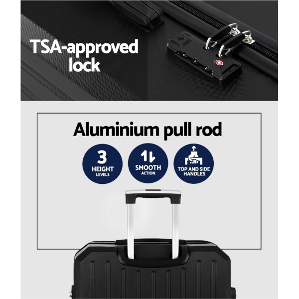 28″ 75cm Luggage Trolley Travel Suitcase Carry On Storage TSA Hardshell Black