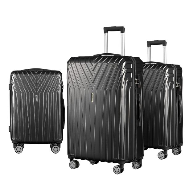 3pc Luggage 20” 24” 28” Trolley Suitcase Sets Travel TSA Hard Case Lightweight