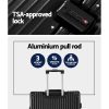28″ Luggage Trolley Travel Suitcase Set TSA Hard Case Lightweight Aluminum Black