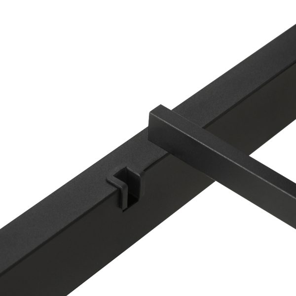 Bed Frame Double Size Metal Base Mattress Platform Foundation Black PAULA