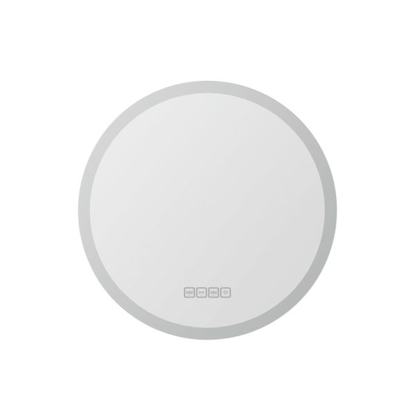 Bluetooth LED Wall Mirror With Light 50CM Bathroom Decor Round Mirrors