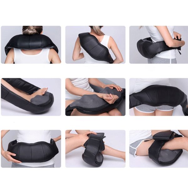 2X Electric Kneading Back Neck Shoulder Massage Arm Body Massager Black