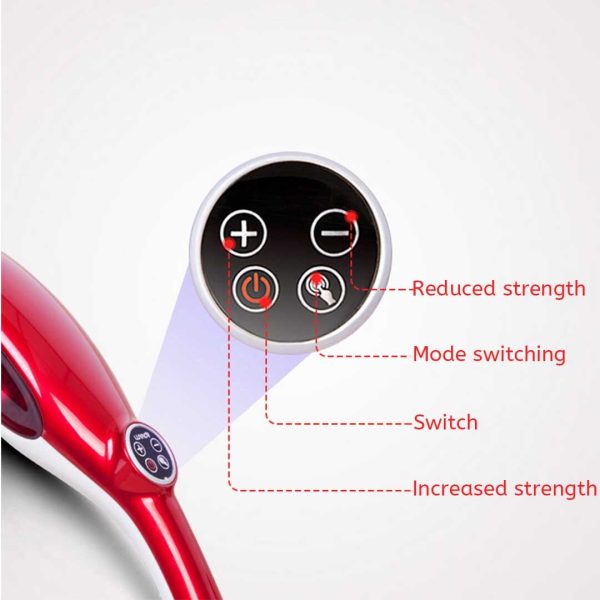 6 Heads Portable Handheld Massager Soothing Stimulate Blood Flow Shoulder Red