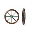 Outdoor Ornaments Large Wooden Wagon Wheel Rustic Garden Decor Indoor