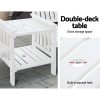 Outdoor Garden Bench Loveseat Wooden Table Chairs Patio Furniture White
