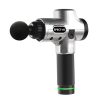 Massage Gun Electric Massager Vibration Muscle Therapy 4 Heads Percussion Silver