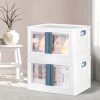 Storage Box Stackable Container 45L Clear Plastic Wardrobe Organiser Two Opening