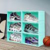 6x Sneaker Display Case Shoe Storage Box Clear Plastic Boxes Stackable
