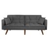 Sofa Bed Futon Convertible Fabric Lounge Couch 3-Seater Recliner Dark