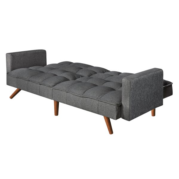 Sofa Bed Futon Convertible Fabric Lounge Couch 3-Seater Recliner Dark