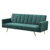 Sofa Bed Convertible Velvet Lounge Recliner Couch Sleeper 3 Seater Green