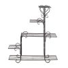 Outdoor Indoor Plant Stand Metal Flower Pot Garden Corner Shelf Stands