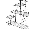 Outdoor Indoor Plant Stand Metal Flower Pot Garden Corner Shelf Stands