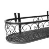 Plant Holder Plant Stand Hanging Flower Pot Basket Garden Wall Rack Shelf Oval Black