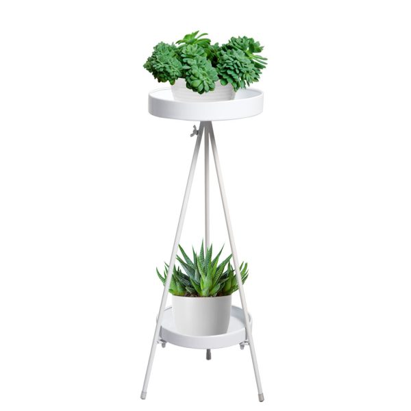 Plant Stand 2 Tiers Outdoor Indoor Metal Flower Pots Rack Garden