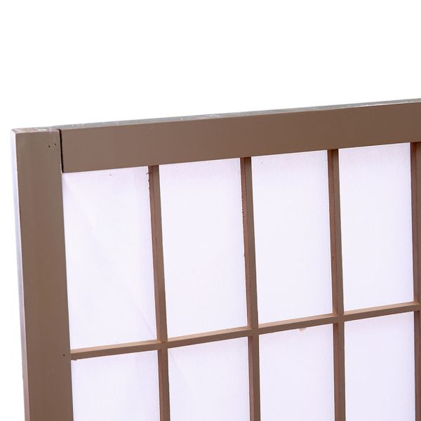 Takoma 3 Panel Room Divider Screen Door Stand Privacy Fringe Wood Fold Grey