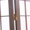 Takoma 3 Panel Room Divider Screen Door Stand Privacy Fringe Wood Fold Grey