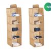 2 Pack 5-Tier Shelf Hanging Closet Organizer and Storage for Clothes (Beige)