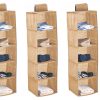 3 Pack 5-Tier Shelf Hanging Closet Organizer and Storage for Clothes (Beige)