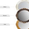 Oval Antique Vintage Hanging Wall Mirror for Bedroom and Livingroom (38 x 33 cm) – White
