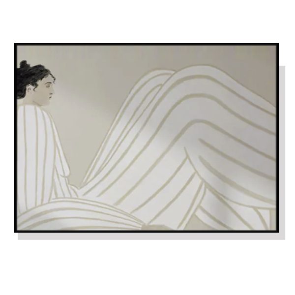 Abstract Lady Black Frame Canvas Wall Art