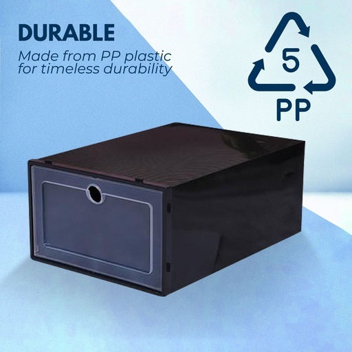 Plastic Shoe Box 12pcs (Black)