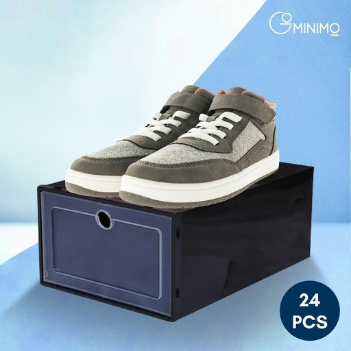 Plastic Shoe Box 24 PCS Black