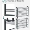 8-Tier Shoe Rack Storage 32 pairs with Adjustable Shelves Gray