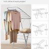 Foldable 2-Level Large Clothes Drying Rack with Adjustable Wings 33 Drying Rails and Clips Silver and White