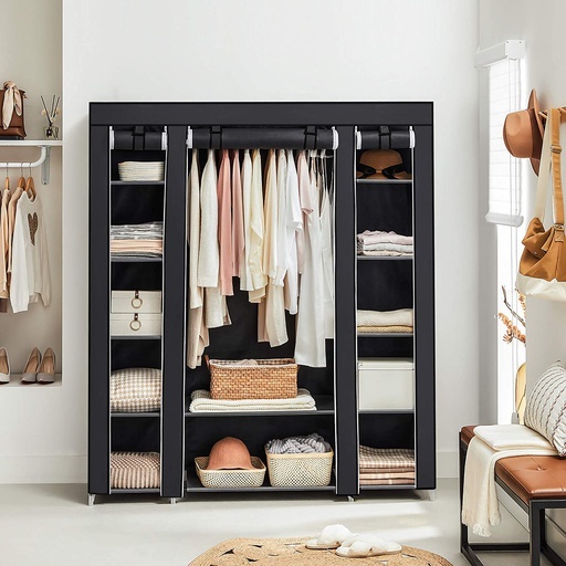 Non-Woven Fabric Wardrobe Bedroom Furniture Storage Black