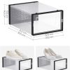 Pack of 18 Foldable and Stackable Shoe Boxes Fit up to AU Size 11 Transparent and Black