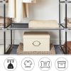 150cm Portable Closet Organizer, Wardrobe with Shelves and Cover Gray
