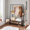 Clothes Rack with 2 Shelves Rustic Brown and Black RGR112B01