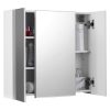 Bathroom Wall Cabinet with Mirror and Adjustable Shelf White BBK22WTV1