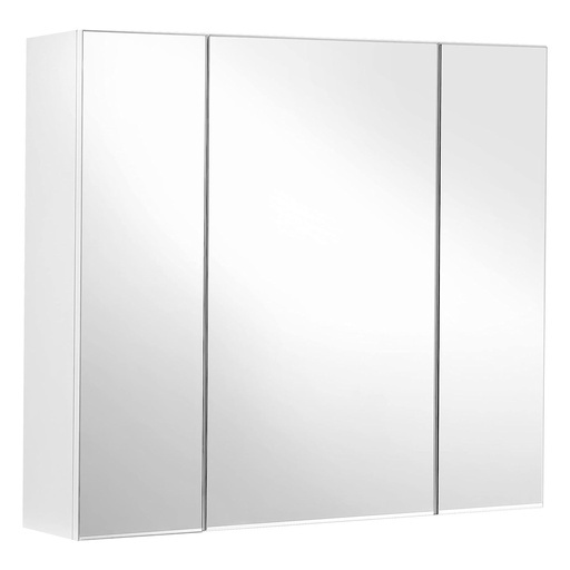 Bathroom Wall Cabinet with Mirror and Adjustable Shelf White BBK22WTV1