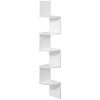 5-Tier Floating Corner Bookshelf Rustic White LBC72WT