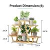 STAR Shape Bamboo Plant Stand Supplier Multi Tier Flower Rack for Indoor Outdoor – 105x25x114 cm