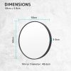 2 Set Black Wall Mirror Round Aluminum Frame Makeup Decor Bathroom Vanity 50cm