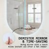 2 Set LED Wall Mirror Oval Touch Anti-Fog Makeup Decor Bathroom Vanity 45x100cm