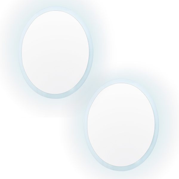 2 Set LED Wall Mirror Round Touch Anti-Fog Makeup Decor Bathroom Vanity 70cm