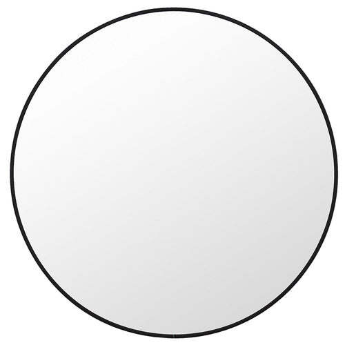 Metal Round Mirror – 100 cm, Black