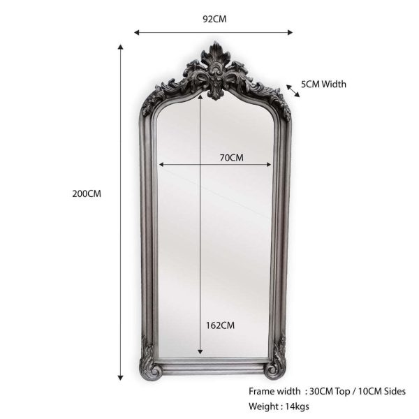 LUX Arch French Provincial Ornate Mirror – Antique Silver